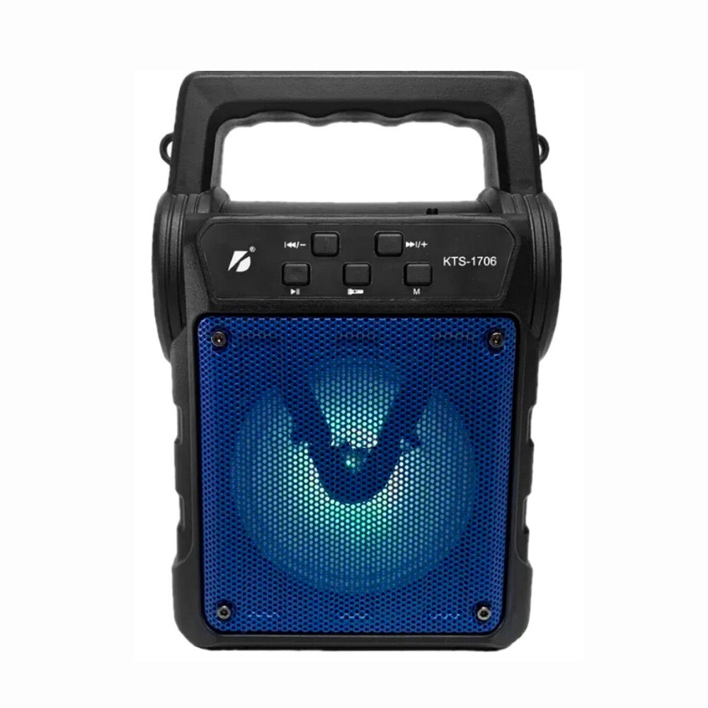 KTS 1706 Portable Solar Rechargeable Bluetooth Speaker With LED Torch Light USB Memory Card Supported Loud & Clear HiFi Sound Woofer Speake